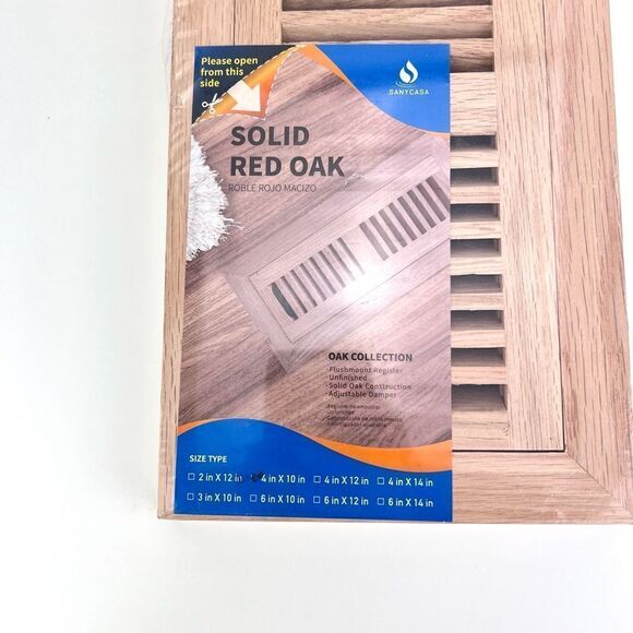 SANYCASA Red Oak Floor Register 4x10 Inch - Picture 2 of 7